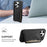 DENIOR D13 For iPhone 15 Pro Cases Leather+TPU+PC Phone Cover Compatible with Magsafe - Black - 6