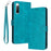 For Sony Xperia 10 V PU Leather + TPU Flip Case Calf Texture Phone Cover with Strap - Green - 1