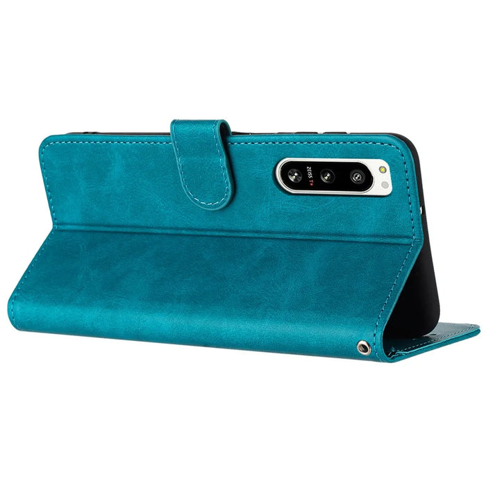 For Sony Xperia 5 IV 5G Anti-Scratch Leather Phone Cover Wallet   Phone Case with Stand Function - Green - 2