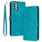 For Nokia C300 PU Leather Fall Resistant Flip Case Calf Texture Phone Cover with Strap - Green - 1