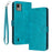 For Nokia C110 Case Leather Drop Protection Wallet Stand Cover with Strap - Green - 1