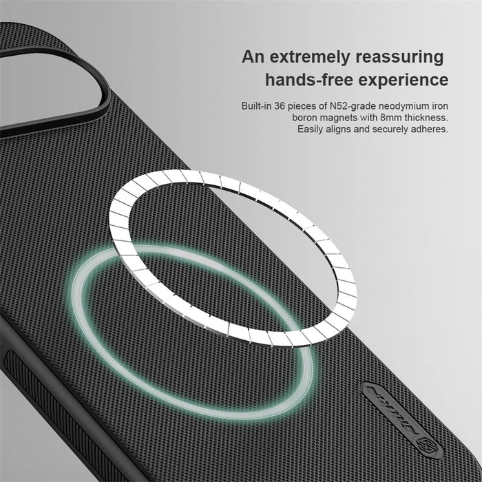 NILLKIN Frosted Shield Pro for Google Pixel 9 / Pixel 9 Pro Magnetic Phone Case PC+TPU Anti-Fall Cover - Black - 6