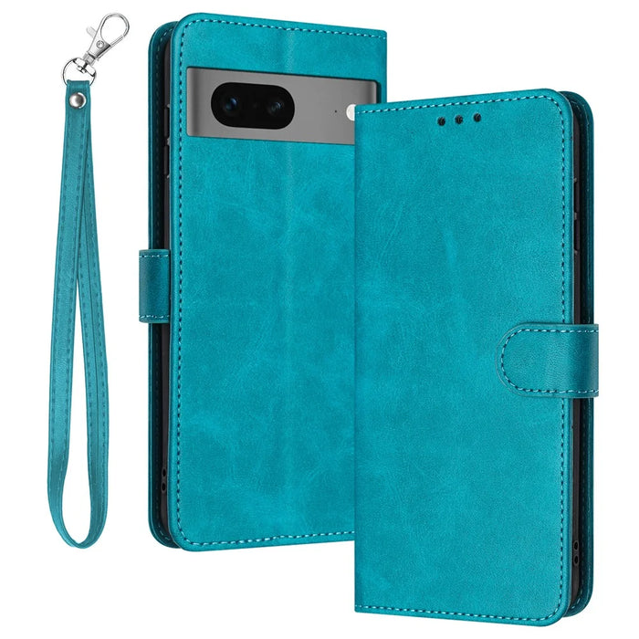 For Google Pixel 7 5G Phone Case Solid Color Anti-Fall Leather Cover   Cell Phone Accessories - Green - 1