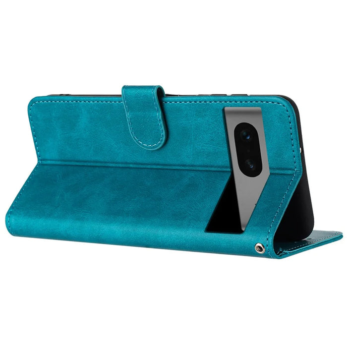 For Google Pixel 7 5G Phone Case Solid Color Anti-Fall Leather Cover   Cell Phone Accessories - Green - 2
