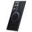 For Samsung Galaxy S24 Ultra Magnetic Case Carbon Fiber Texture Ring Kickstand Phone Cover - Black - 1