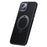 Compatible with MagSafe Phone Cases for iPhone 14 Plus Carbon Fiber Texture Kickstand PC+TPU Phone Cover - Black - 1