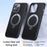For iPhone 13 Pro Max Cases Carbon Fiber Texture Kickstand PC+TPU Phone Cover Compatible with MagSafe - Silver - 2