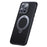 For iPhone 14 Pro Magnetic Case Carbon Fiber Texture Kickstand PC+TPU Phone Cover - Silver - 1