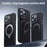 For iPhone 14 Pro Magnetic Case Carbon Fiber Texture Kickstand PC+TPU Phone Cover - Silver - 3