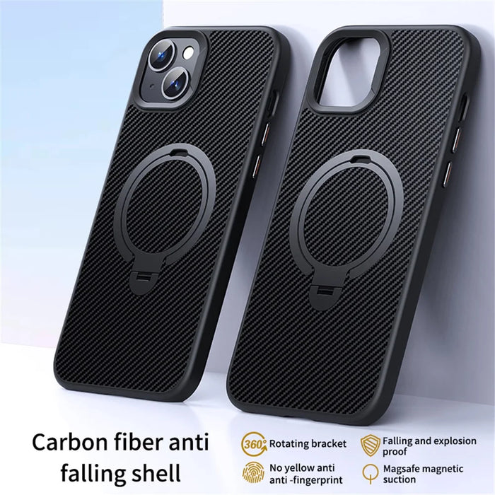 Phone Cases for iPhone 15 Plus Compatible with MagSafe Kickstand PC+TPU Phone Cover - Black - 2