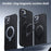 For iPhone 13 / 14 Magnetic Case with Kickstand Carbon Fiber Texture PC+TPU Phone Cover - Black - 3