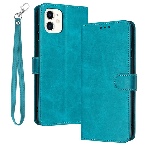 For iPhone 11 Case Anti-Scratch Wallet Stand Phone Cover Pure Color Cell Phone Shell - Green - 1