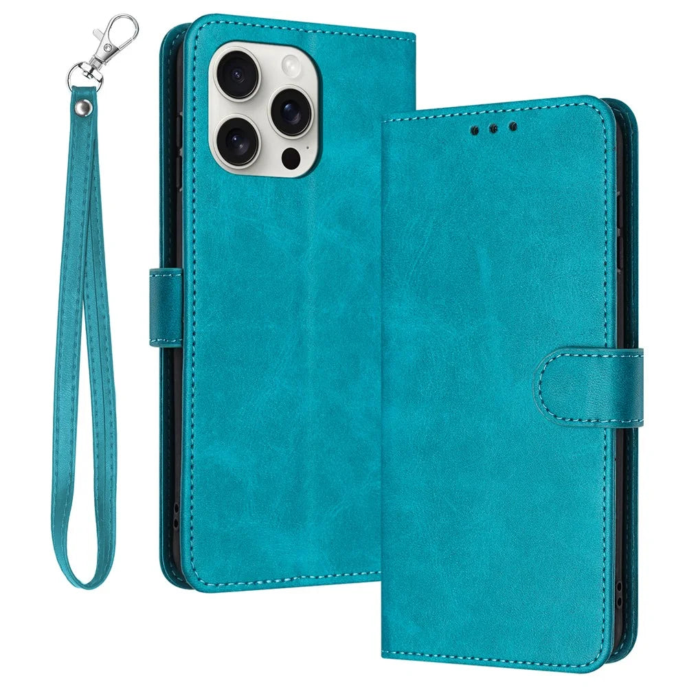 For iPhone 14 Pro   Phone Case Anti-Scratch Phone Stand Cover with Wallet Function - Green - 1