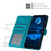 For iPhone 14 Pro   Phone Case Anti-Scratch Phone Stand Cover with Wallet Function - Green - 3