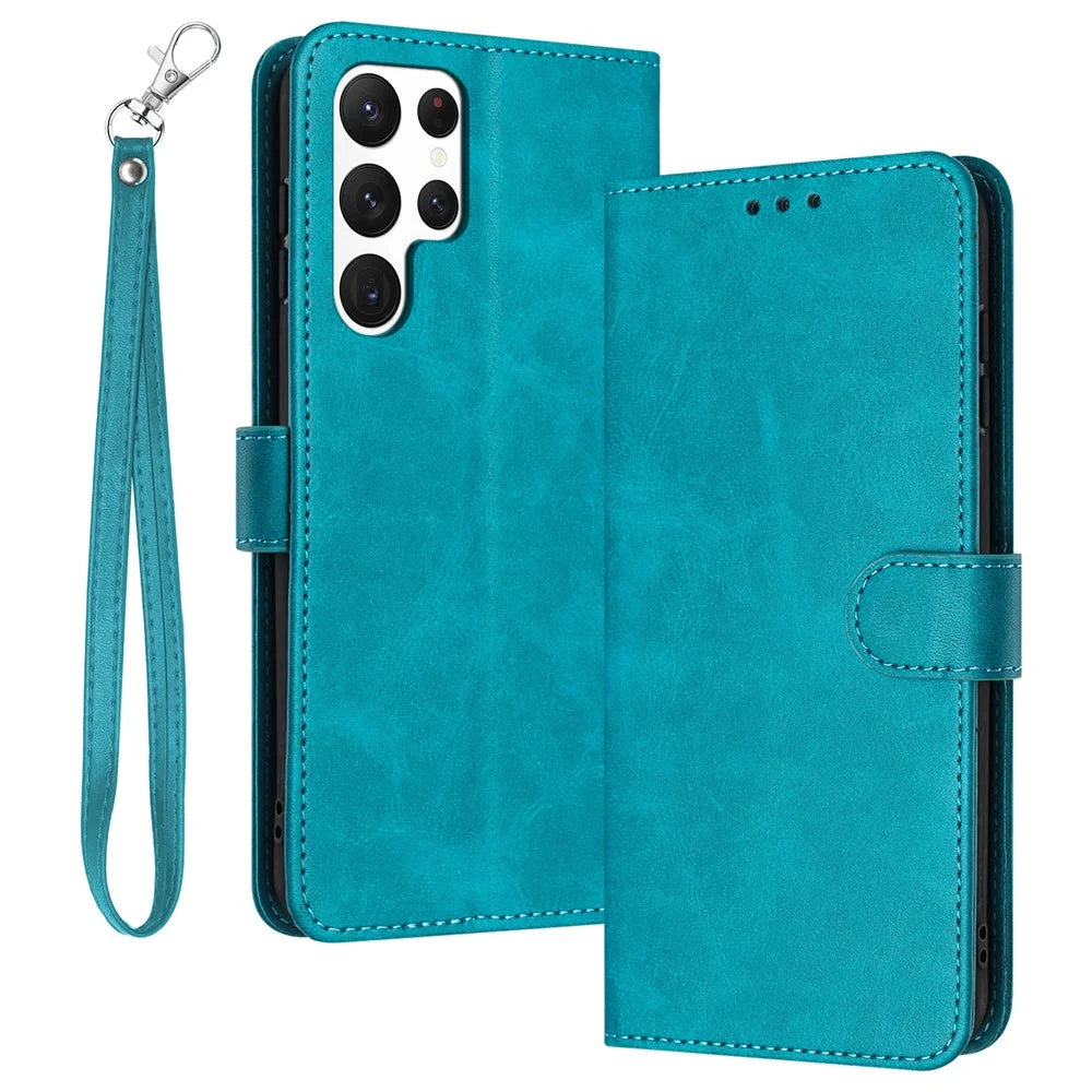 For Samsung Galaxy S23 Ultra Mobile Accessories Supplier Calf Texture Scratch Resistant Case Phone Cover - Green - 1