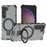 For Samsung Galaxy S23 Case PC+TPU Phone Shell Ring Kickstand Cover Magnetic Case - Grey - 1