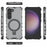 For Samsung Galaxy S23 Case PC+TPU Phone Shell Ring Kickstand Cover Magnetic Case - Grey - 5