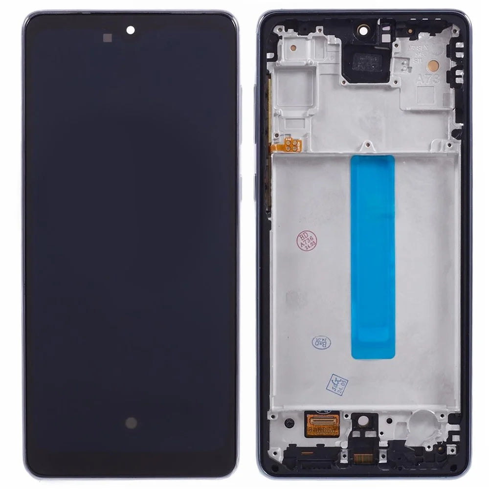 For Samsung Galaxy A73 5G A736 6.36 inch Grade C OLED Screen and Digitizer Assembly + Frame Replacement Part (Without Logo) - Grey - 1