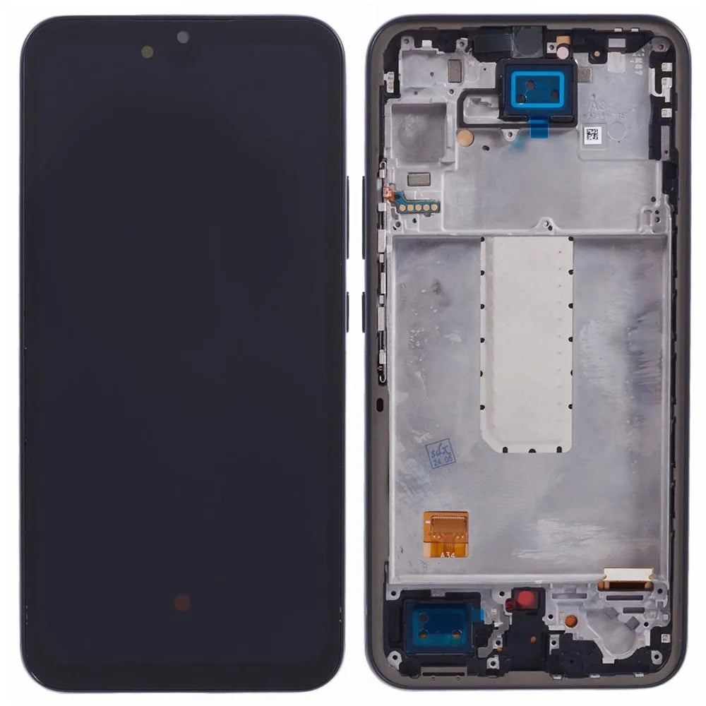 For Samsung Galaxy A34 5G A346 6.36 inch Grade C OLED Screen and Digitizer Assembly + Frame Replacement Part (Without Logo) - Black - 1