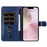 For iPhone 17e / 16e Wallet Case Zipper Pocket Leather Phone Cover   - Blue - 2