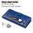 For iPhone 17e / 16e Wallet Case Zipper Pocket Leather Phone Cover   - Blue - 7