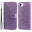 For iPhone 17e / 16e Case Floral Pattern PU Leather Wallet Stand Phone Cover - Purple - 1