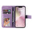 For iPhone 17e / 16e Case Floral Pattern PU Leather Wallet Stand Phone Cover - Purple - 2