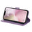 For iPhone 17e / 16e Case Floral Pattern PU Leather Wallet Stand Phone Cover - Purple - 4