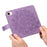 For iPhone 17e / 16e Case Floral Pattern PU Leather Wallet Stand Phone Cover - Purple - 5