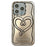 For iPhone 14 Pro Cover Electroplated Anti-Scratch TPU Phone Case with Love Heart Kickstand - Titanium Grey - 1
