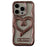 For iPhone 12 Pro Case Stylish Heart Kickstand Phone Cover Electroplated TPU Clear Cell Phone Shell - Pink - 1