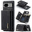 DG.MING M1 Series for Google Pixel 8a Case Kickstand Leather Back Phone Cover with Detachable Wallet - Black - 1