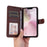 For iPhone 17e / 16e Leather Phone Case Magnetic Clasp Flip Wallet Phone Stand Cover - Brown - 4