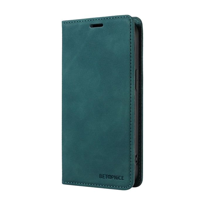 BETOPNICE 003 For iPhone 17e / 16e Wallet Case RFID Blocking Leather+TPU Shockproof Phone Shell - Green - 7