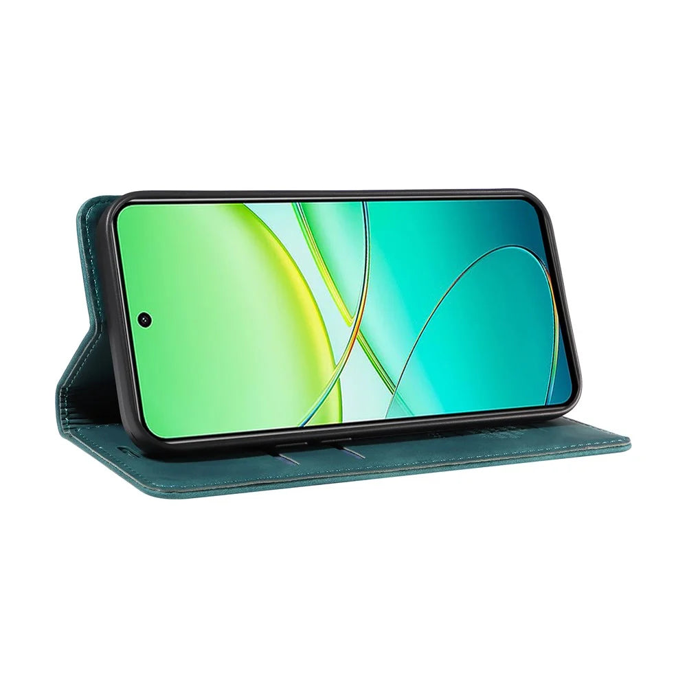 BETOPNICE 003 For vivo Y38 5G / Y200i / T3x Case PU Leather Magnetic Closure RFID Blocking Phone Cover - Green - 3