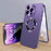 For iPhone 14 Pro Max Clear Case Acrylic+Tempered Glass Full Protection Phone Cover - Dark Purple - 1