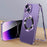 For iPhone 14 Case Compatible with Magsafe  Acrylic+Tempered Glass Clear Phone Case - Dark Purple - 1