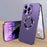 For iPhone 12 Pro Max Clear Case Acrylic+Tempered Glass Phone Protector Compatible with Magsafe - Dark Purple - 1