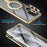 For Samsung Galaxy S24 Ultra Magnetic Case Kickstand Matte PC Cover with HD Tempered Glass Film - Gold - 4