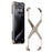 For iPhone 15 Pro Frameless Case X-Shape Minimalist Aluminium Alloy Slim Bumper Cover - Titanium Gold - 1