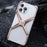 For iPhone 15 Pro Frameless Case X-Shape Minimalist Aluminium Alloy Slim Bumper Cover - Titanium Gold - 7