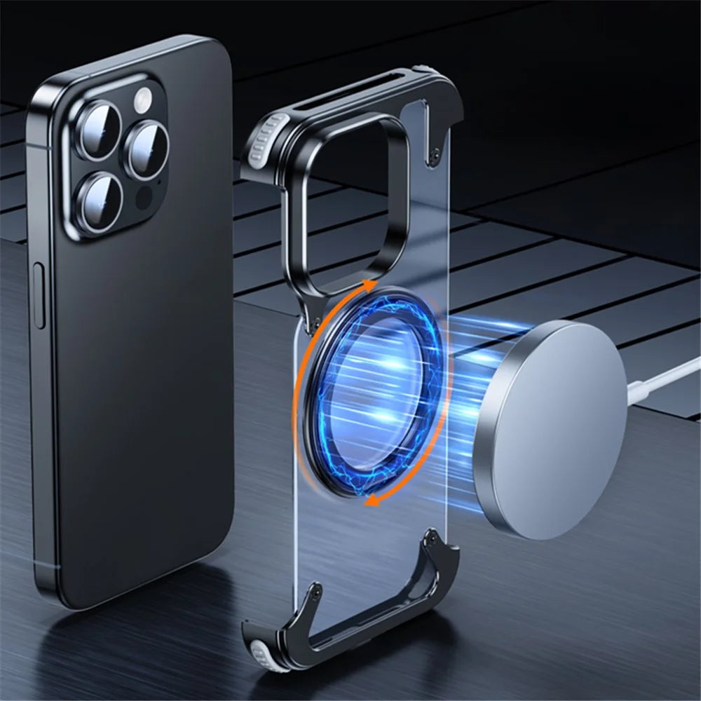 For iPhone 15 Pro Max Case Compatible with Magsafe Ring Kickstand Matte PC Phone Cover - Matte Black - 7