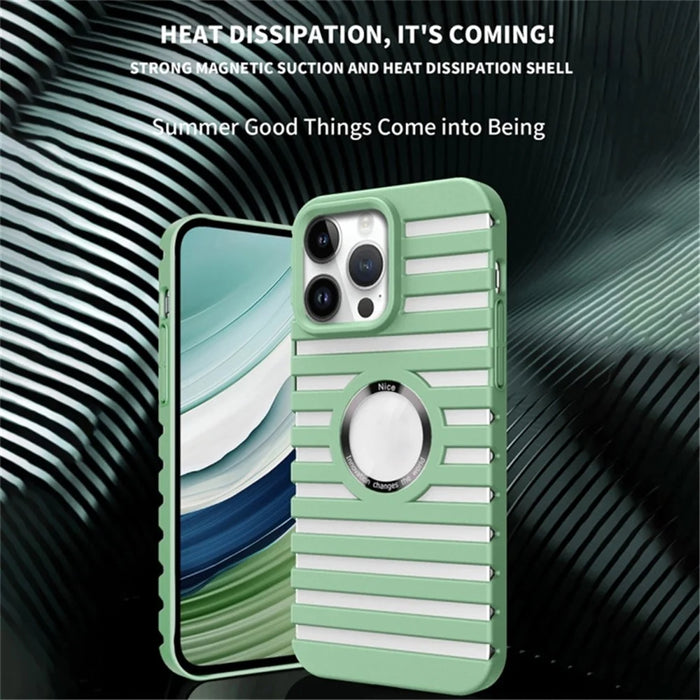 For iPhone 13 Pro Compatible with Magsafe Heat Dissipation Case Hollow-Out PC Phone Cover - Black - 7