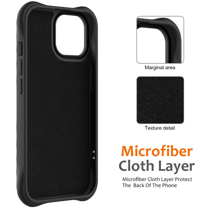 For iPhone 13 Case Compatible with Magsafe Ripple Texture Liquid Silicone Soft Phone Cover - Black - 6