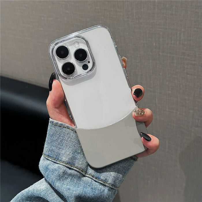 For iPhone 14 Pro Case Dual Color Splicing Hard PC Protective Phone Cover - Titanium Grey - 2