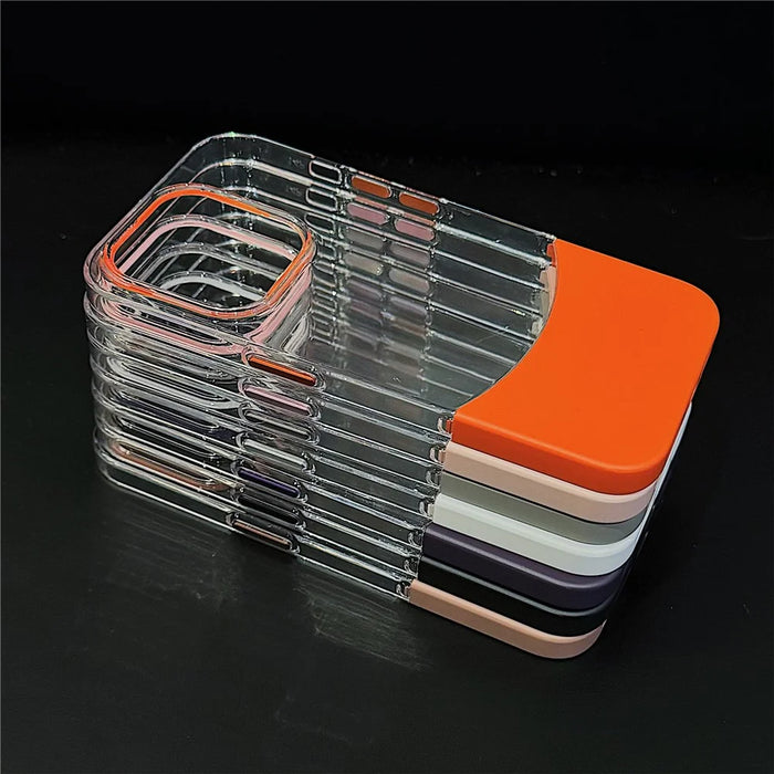 For iPhone 14 Pro Case Dual Color Splicing Hard PC Protective Phone Cover - Titanium Grey - 5