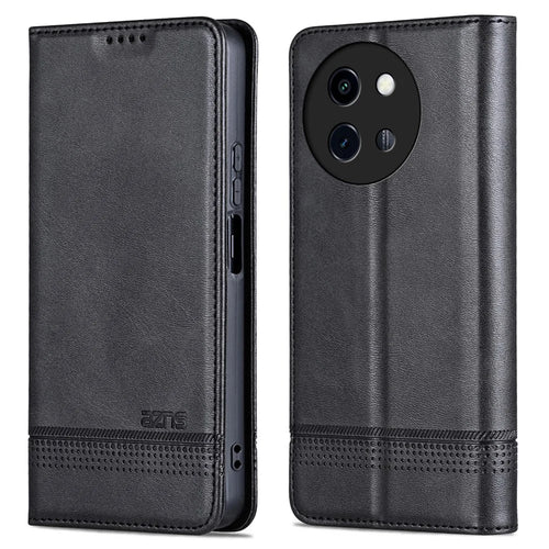 AZNS For vivo Y200i 5G / Y38 5G / T3x Case Wallet Leather Phone Cover Mobile Accessories   - Black - 1