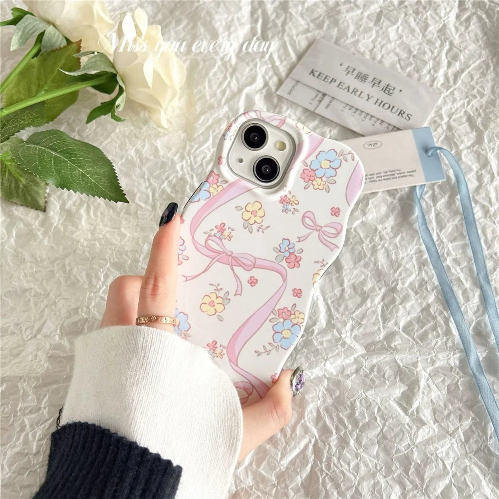 For iPhone 14 Flower Pattern Phone Cover Acrylic+TPU Detachable Phone Case - 2