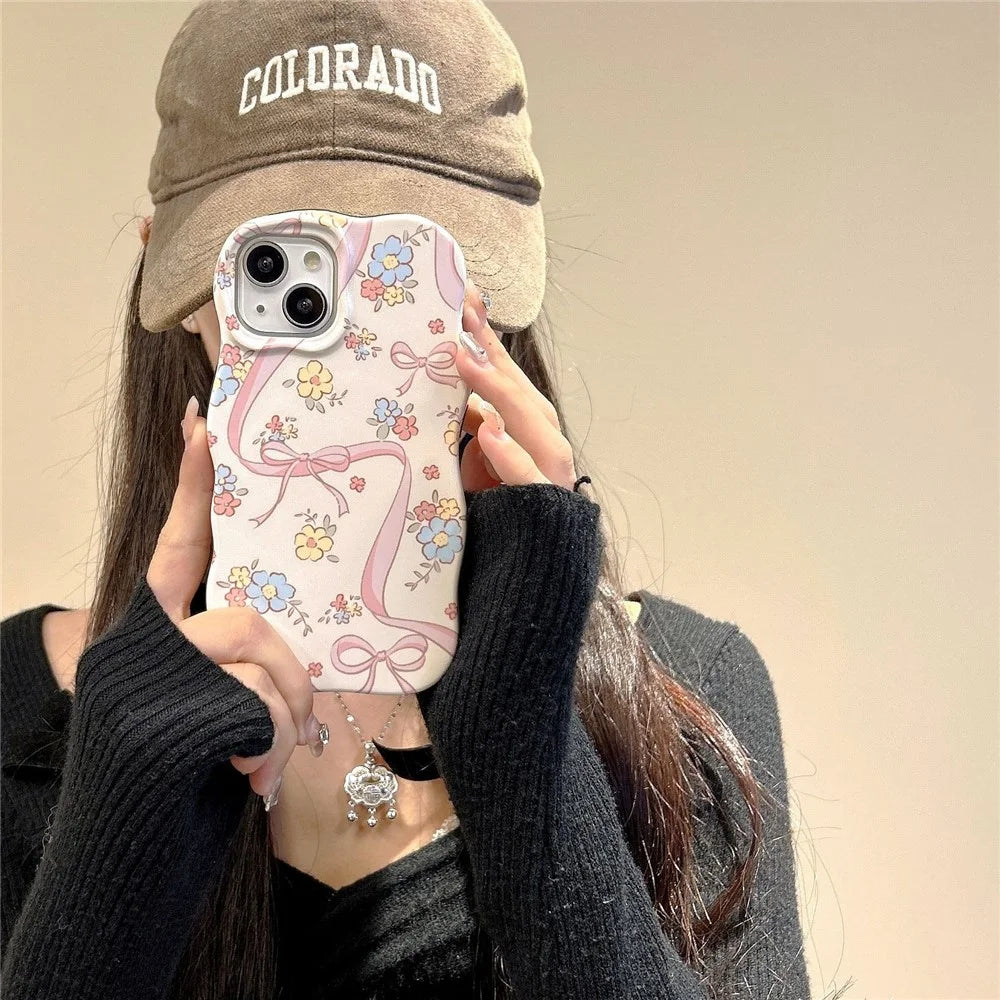 For iPhone 14 Flower Pattern Phone Cover Acrylic+TPU Detachable Phone Case - 5