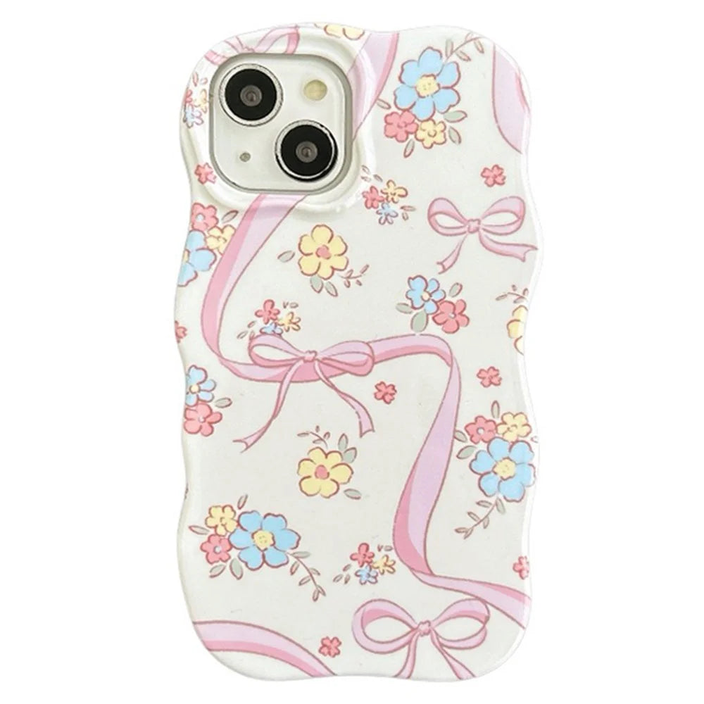 For iPhone 15 Flower Pattern Back Cover Acrylic+TPU Detachable Phone Case - 1